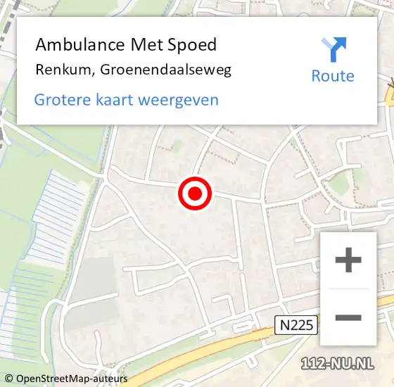 Locatie op kaart van de 112 melding: Ambulance Met Spoed Naar Renkum, Groenendaalseweg op 8 augustus 2022 13:03