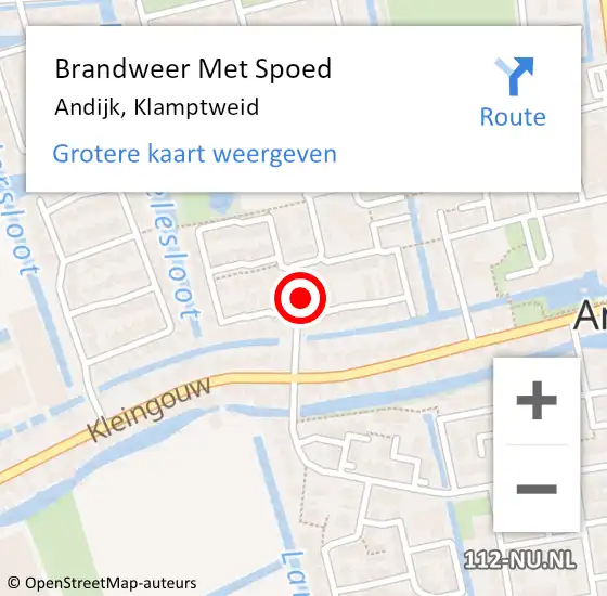 Locatie op kaart van de 112 melding: Brandweer Met Spoed Naar Andijk, Klamptweid op 8 augustus 2022 13:18