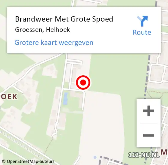 Locatie op kaart van de 112 melding: Brandweer Met Grote Spoed Naar Groessen, Helhoek op 8 augustus 2022 13:34