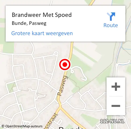 Locatie op kaart van de 112 melding: Brandweer Met Spoed Naar Bunde, Pasweg op 8 augustus 2022 13:54