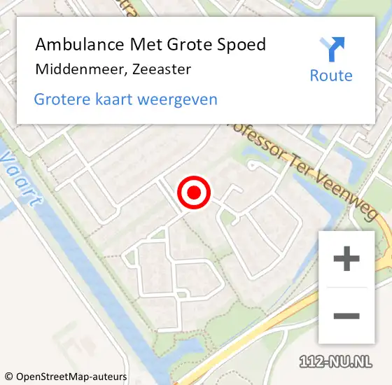 Locatie op kaart van de 112 melding: Ambulance Met Grote Spoed Naar Middenmeer, Zeeaster op 8 augustus 2022 14:06