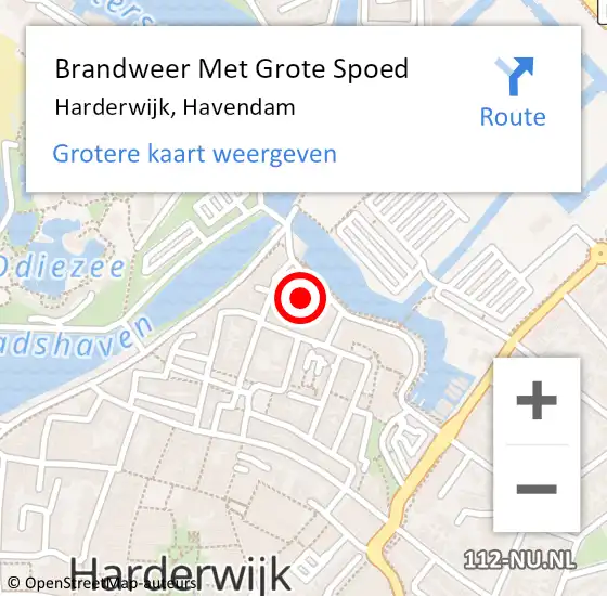 Locatie op kaart van de 112 melding: Brandweer Met Grote Spoed Naar Harderwijk, Havendam op 8 augustus 2022 15:05