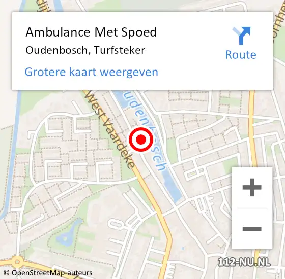 Locatie op kaart van de 112 melding: Ambulance Met Spoed Naar Oudenbosch, Turfsteker op 25 juli 2014 17:02