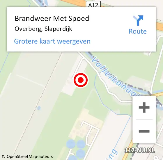 Locatie op kaart van de 112 melding: Brandweer Met Spoed Naar Overberg, Slaperdijk op 8 augustus 2022 16:30