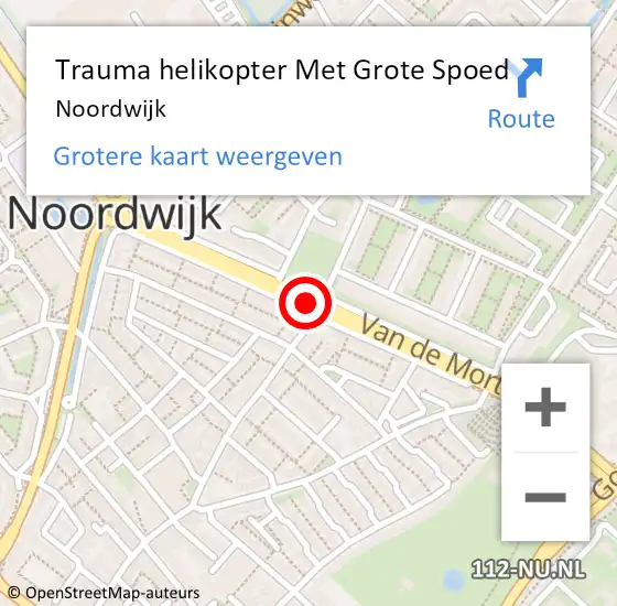 Locatie op kaart van de 112 melding: Trauma helikopter Met Grote Spoed Naar Noordwijk op 8 augustus 2022 16:58