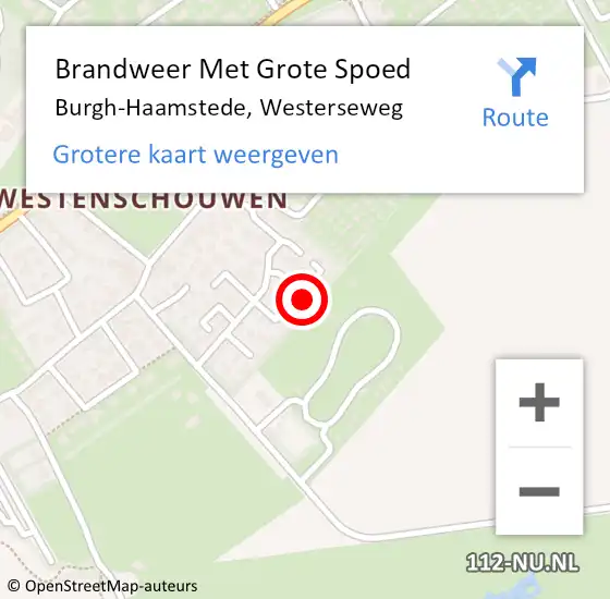 Locatie op kaart van de 112 melding: Brandweer Met Grote Spoed Naar Burgh-Haamstede, Westerseweg op 8 augustus 2022 17:10