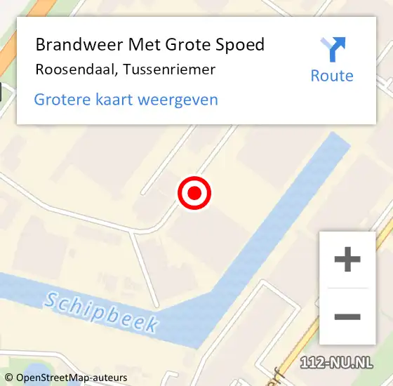 Locatie op kaart van de 112 melding: Brandweer Met Grote Spoed Naar Roosendaal, Tussenriemer op 8 augustus 2022 17:20