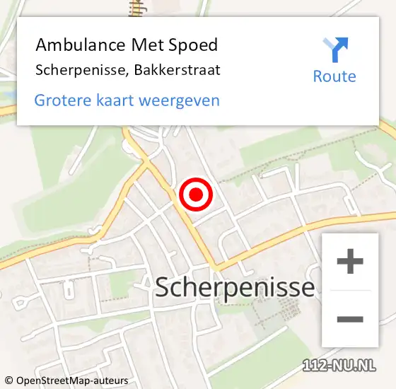 Locatie op kaart van de 112 melding: Ambulance Met Spoed Naar Scherpenisse, Bakkerstraat op 25 juli 2014 17:20