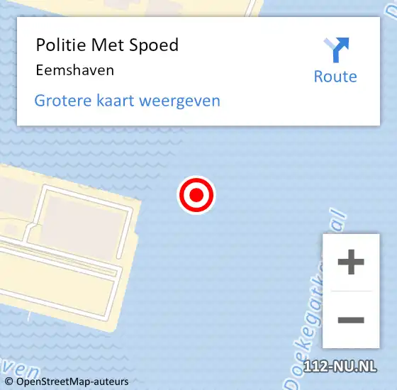 Locatie op kaart van de 112 melding: Politie Met Spoed Naar Eemshaven op 8 augustus 2022 17:56