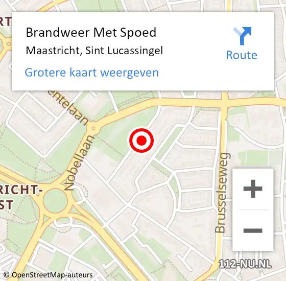 Locatie op kaart van de 112 melding: Brandweer Met Spoed Naar Maastricht, Sint Lucassingel op 8 augustus 2022 18:14