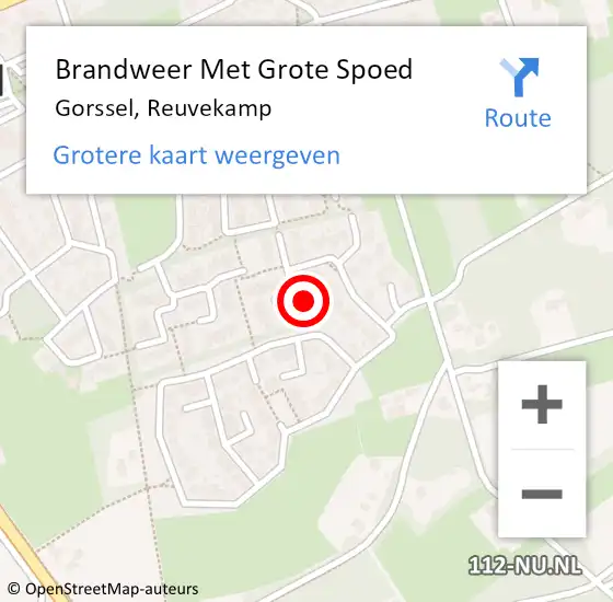 Locatie op kaart van de 112 melding: Brandweer Met Grote Spoed Naar Gorssel, Reuvekamp op 8 augustus 2022 18:21