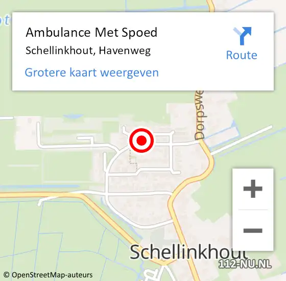 Locatie op kaart van de 112 melding: Ambulance Met Spoed Naar Schellinkhout, Havenweg op 8 augustus 2022 18:39