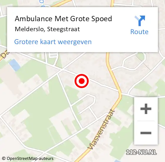 Locatie op kaart van de 112 melding: Ambulance Met Grote Spoed Naar Melderslo, Steegstraat op 25 juli 2014 17:30