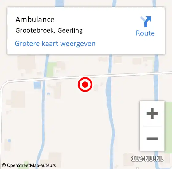Locatie op kaart van de 112 melding: Ambulance Grootebroek, Geerling op 8 augustus 2022 19:40