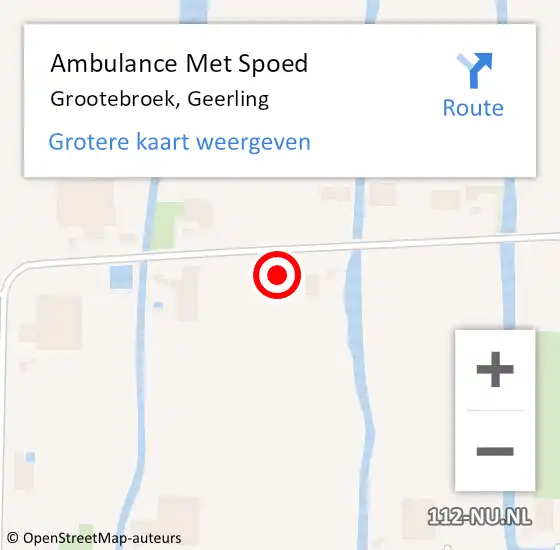 Locatie op kaart van de 112 melding: Ambulance Met Spoed Naar Grootebroek, Geerling op 8 augustus 2022 19:45