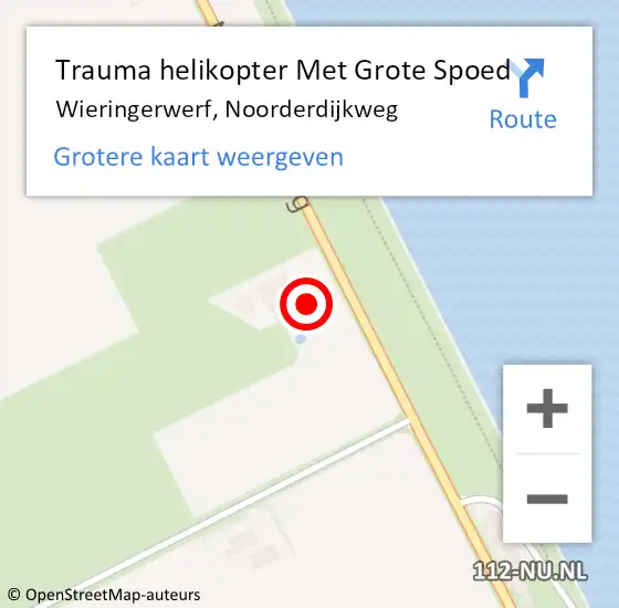 Locatie op kaart van de 112 melding: Trauma helikopter Met Grote Spoed Naar Wieringerwerf, Noorderdijkweg op 8 augustus 2022 20:09