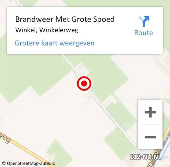 Locatie op kaart van de 112 melding: Brandweer Met Grote Spoed Naar Winkel, Winkelerweg op 8 augustus 2022 20:09