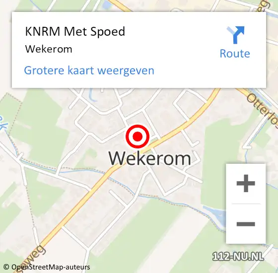 Locatie op kaart van de 112 melding: KNRM Met Spoed Naar Wekerom op 8 augustus 2022 20:15
