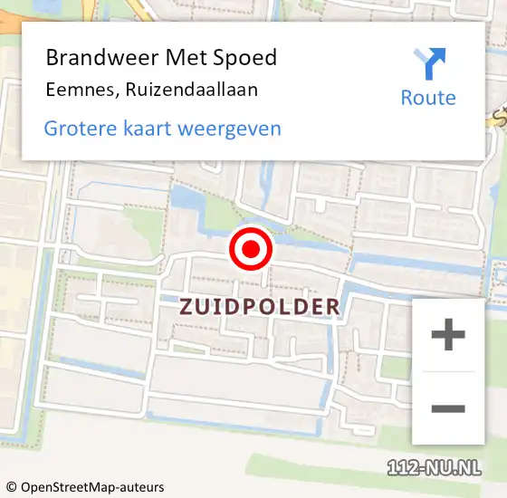 Locatie op kaart van de 112 melding: Brandweer Met Spoed Naar Eemnes, Ruizendaallaan op 8 augustus 2022 20:36