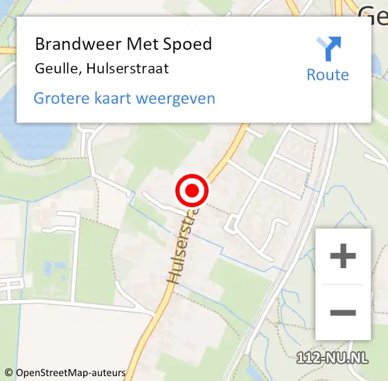 Locatie op kaart van de 112 melding: Brandweer Met Spoed Naar Geulle, Hulserstraat op 8 augustus 2022 21:49