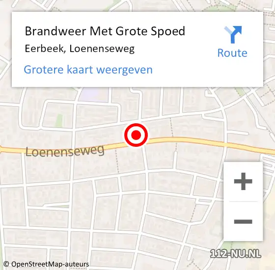 Locatie op kaart van de 112 melding: Brandweer Met Grote Spoed Naar Eerbeek, Loenenseweg op 8 augustus 2022 22:45