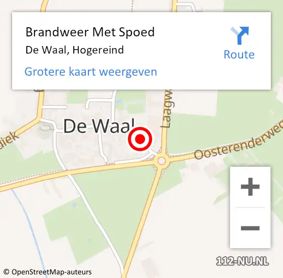 Locatie op kaart van de 112 melding: Brandweer Met Spoed Naar De Waal, Hogereind op 25 juli 2014 17:55