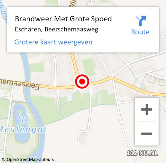 Locatie op kaart van de 112 melding: Brandweer Met Grote Spoed Naar Escharen, Beerschemaasweg op 9 augustus 2022 03:41