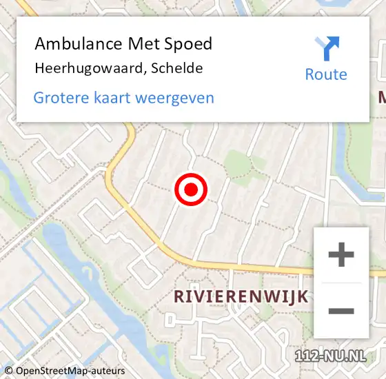 Locatie op kaart van de 112 melding: Ambulance Met Spoed Naar Heerhugowaard, Schelde op 9 augustus 2022 05:37