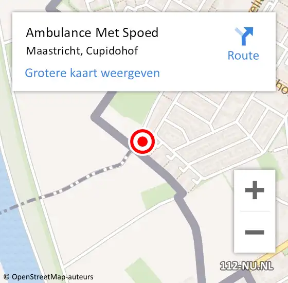 Locatie op kaart van de 112 melding: Ambulance Met Spoed Naar Maastricht, Cupidohof op 25 juli 2014 18:11