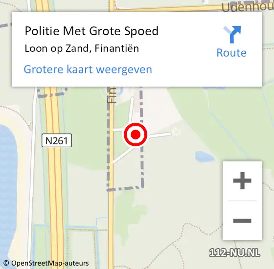 Locatie op kaart van de 112 melding: Politie Met Grote Spoed Naar Loon op Zand, Finantiën op 9 augustus 2022 08:00