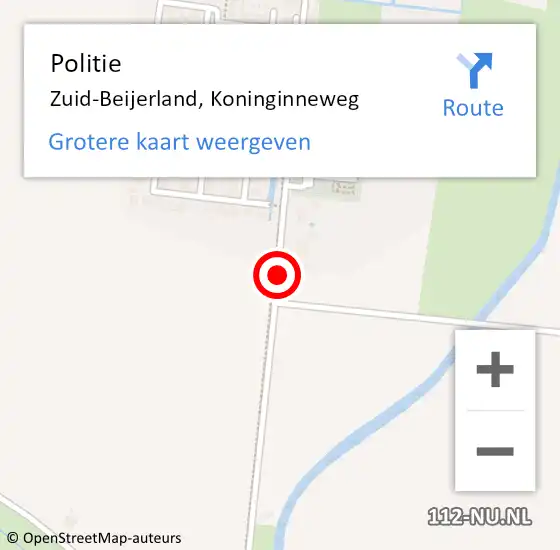 Locatie op kaart van de 112 melding: Politie Zuid-Beijerland, Koninginneweg op 25 juli 2014 18:13