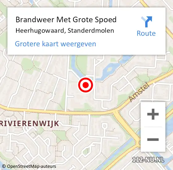 Locatie op kaart van de 112 melding: Brandweer Met Grote Spoed Naar Heerhugowaard, Standerdmolen op 9 augustus 2022 08:10