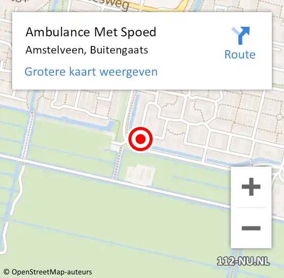 Locatie op kaart van de 112 melding: Ambulance Met Spoed Naar Amstelveen, Buitengaats op 9 augustus 2022 08:24