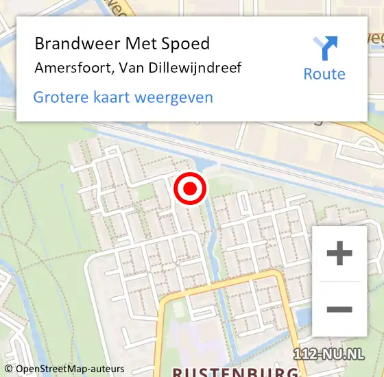 Locatie op kaart van de 112 melding: Brandweer Met Spoed Naar Amersfoort, Van Dillewijndreef op 9 augustus 2022 08:45