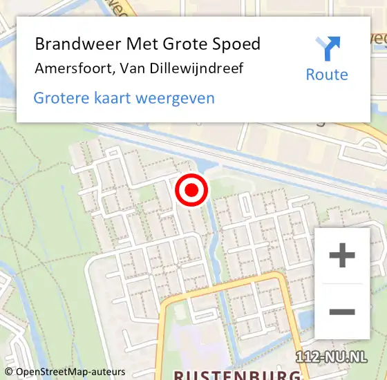 Locatie op kaart van de 112 melding: Brandweer Met Grote Spoed Naar Amersfoort, Van Dillewijndreef op 9 augustus 2022 09:02