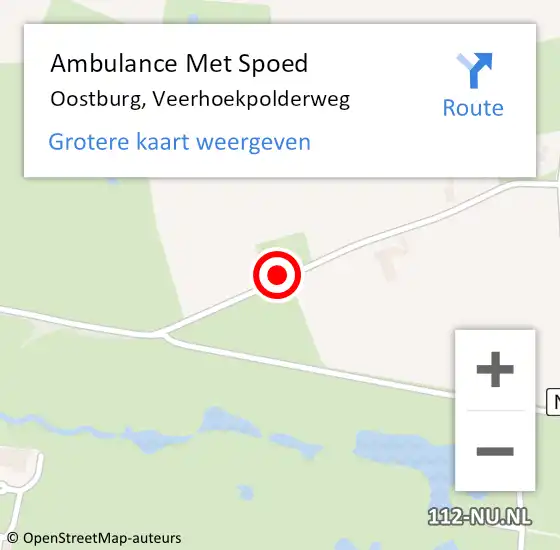 Locatie op kaart van de 112 melding: Ambulance Met Spoed Naar Oostburg, Veerhoekpolderweg op 25 juli 2014 18:38