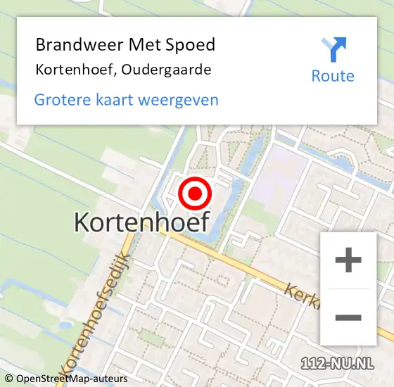 Locatie op kaart van de 112 melding: Brandweer Met Spoed Naar Kortenhoef, Oudergaarde op 9 augustus 2022 11:46