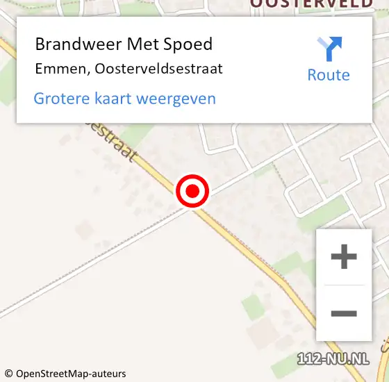 Locatie op kaart van de 112 melding: Brandweer Met Spoed Naar Emmen, Oosterveldsestraat op 9 augustus 2022 12:19