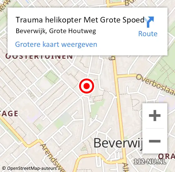 Locatie op kaart van de 112 melding: Trauma helikopter Met Grote Spoed Naar Beverwijk, Grote Houtweg op 9 augustus 2022 13:18