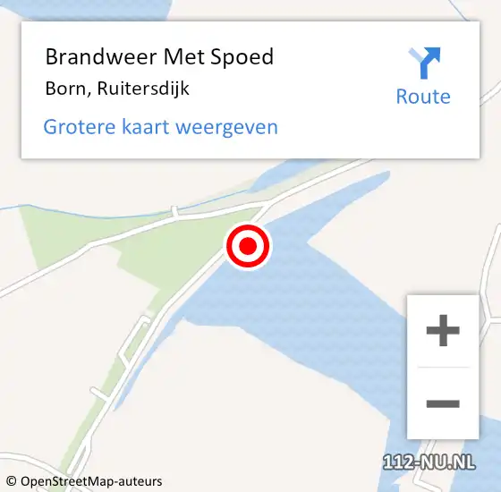 Locatie op kaart van de 112 melding: Brandweer Met Spoed Naar Born, Ruitersdijk op 9 augustus 2022 13:26