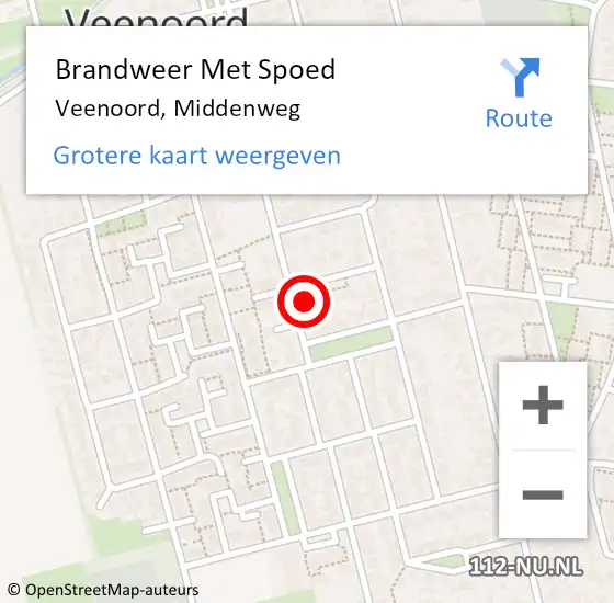 Locatie op kaart van de 112 melding: Brandweer Met Spoed Naar Veenoord, Middenweg op 9 augustus 2022 13:27