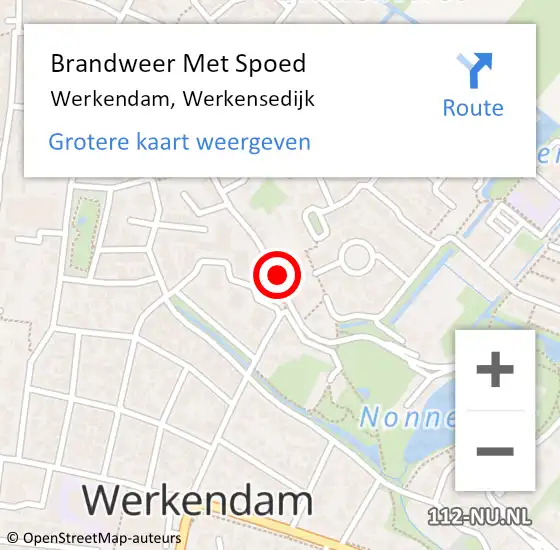 Locatie op kaart van de 112 melding: Brandweer Met Spoed Naar Werkendam, Werkensedijk op 9 augustus 2022 13:46