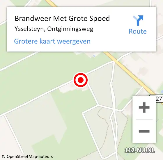 Locatie op kaart van de 112 melding: Brandweer Met Grote Spoed Naar Ysselsteyn, Ontginningsweg op 9 augustus 2022 14:40