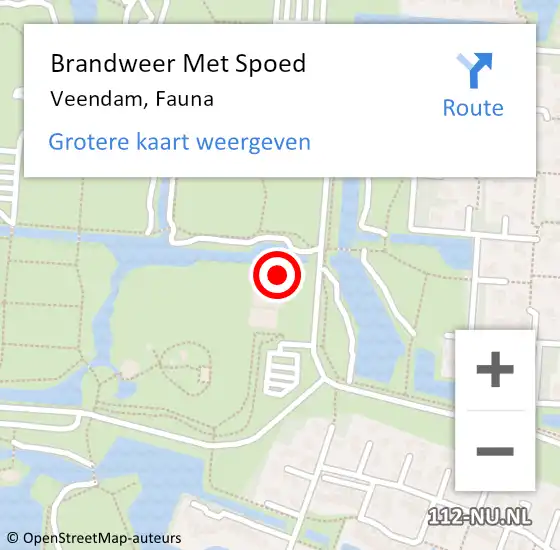 Locatie op kaart van de 112 melding: Brandweer Met Spoed Naar Veendam, Fauna op 9 augustus 2022 14:42