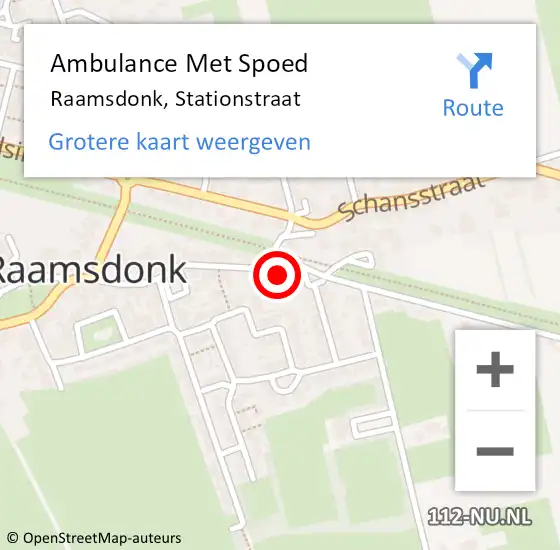 Locatie op kaart van de 112 melding: Ambulance Met Spoed Naar Raamsdonk, Stationstraat op 25 juli 2014 19:09