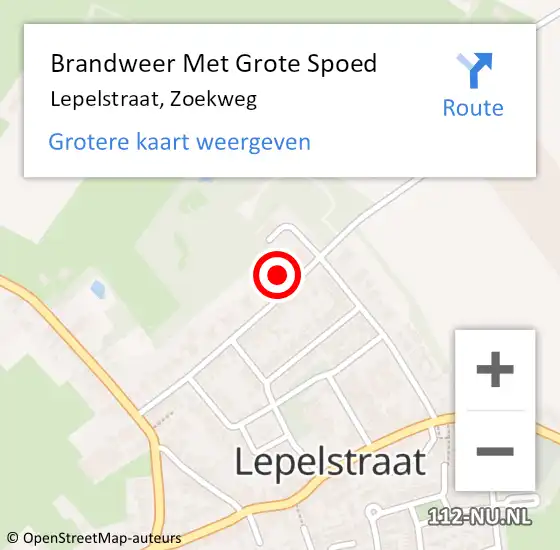 Locatie op kaart van de 112 melding: Brandweer Met Grote Spoed Naar Lepelstraat, Zoekweg op 9 augustus 2022 15:12