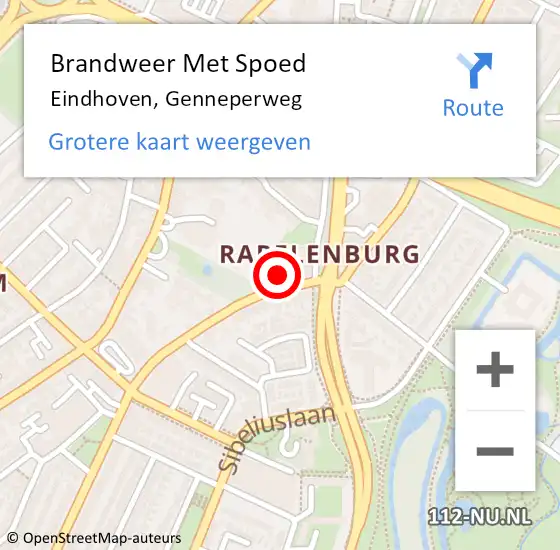 Locatie op kaart van de 112 melding: Brandweer Met Spoed Naar Eindhoven, Genneperweg op 9 augustus 2022 15:29