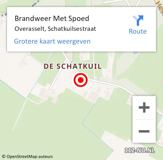 Locatie op kaart van de 112 melding: Brandweer Met Spoed Naar Overasselt, Schatkuilsestraat op 9 augustus 2022 15:49