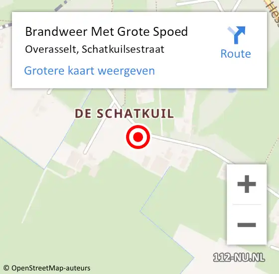 Locatie op kaart van de 112 melding: Brandweer Met Grote Spoed Naar Overasselt, Schatkuilsestraat op 9 augustus 2022 15:50