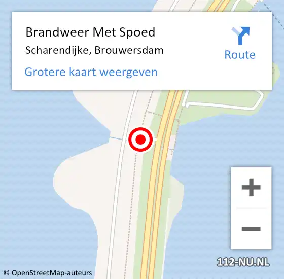 Locatie op kaart van de 112 melding: Brandweer Met Spoed Naar Scharendijke, Brouwersdam op 9 augustus 2022 16:02